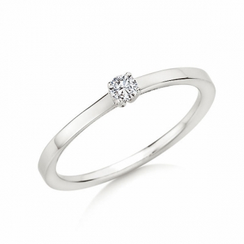 Antragsring | Solitaire Ring Weissgold mit 0,100 ct