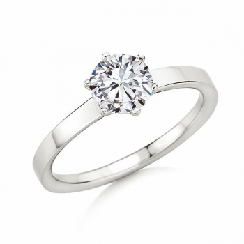 Verlobungsring | Solitaire Ring Weissgold mit 1 ct W/SI