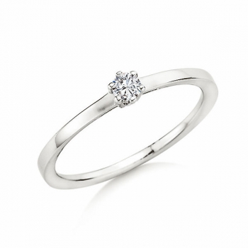 Verlobungsring | Solitaire Ring Weissgold mit 0,100 ct