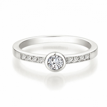 Antragsring | Solitaire Ring Weissgold mit 0,190 ct Brillanten