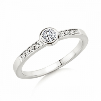 Antragsring | Solitaire Ring Weissgold mit 0,190 ct Brillanten