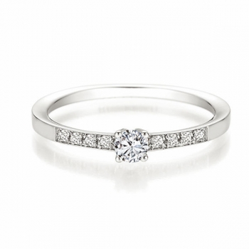 Solitaire Ring | Antragsring Weissgold mit 0,190 ct W/SI