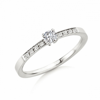 Solitaire Ring | Antragsring Weissgold mit 0,190 ct W/SI