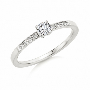 Solitaire Ring | Antragsring Weissgold mit 0,290 ct W/SI