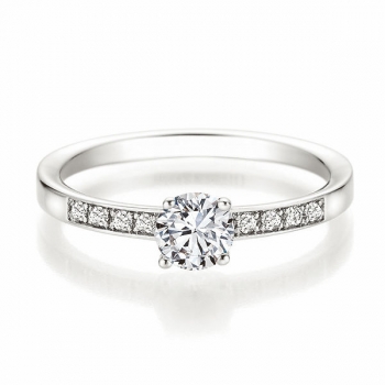 Solitaire Ring | Antragsring Weissgold mit 0,580 ct W/SI