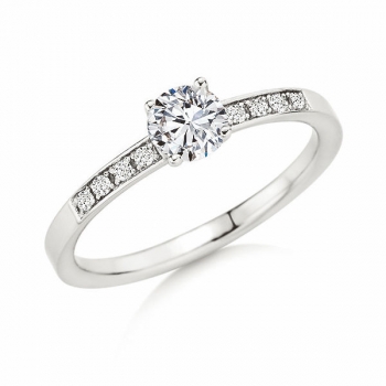 Solitaire Ring | Antragsring Weissgold mit 0,580 ct W/SI
