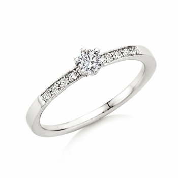 Verlobungsring | Solitaire Ring Weissgold mit 0,190 ct W/SI