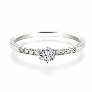 Verlobungsring | Solitaire Ring Weissgold mit 0,290 ct W/SI