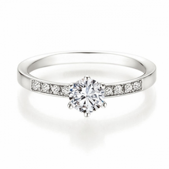 Verlobungsring | Solitaire Ring Weissgold mit 0,580 ct W/SI