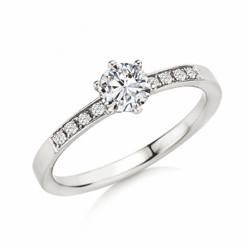 Verlobungsring | Solitaire Ring Weissgold mit 0,580 ct W/SI