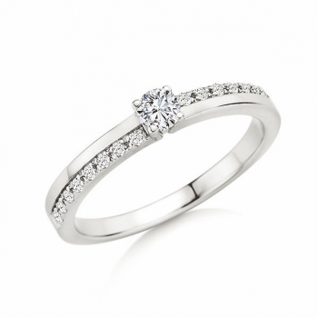 Verlobungsring | Solitaire Ring Weissgold mit 0,230 ct W/SI