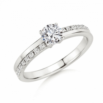 Verlobungsring | Solitaire Ring Weissgold mit 0,660 ct W/SI