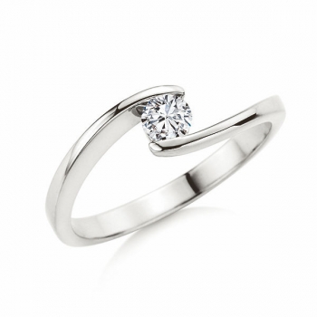 Solitaire Ring Weissgold mit 0,250 ct W/SI
