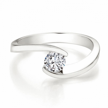 Solitaire Ring Weissgold mit 0,500 ct W/SI