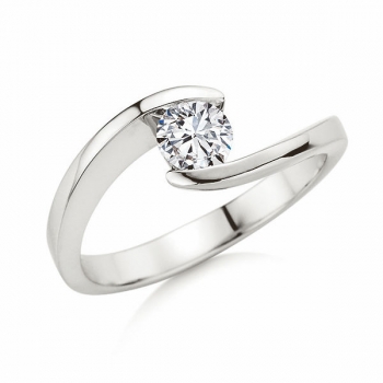 Solitaire Ring Weissgold mit 0,500 ct W/SI
