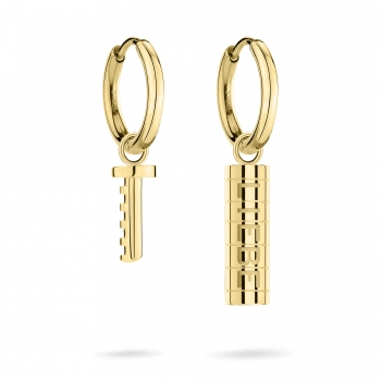 LJ-1410-E-30 LIEBESKIND BERLIN Valentines Creole aus Edelstahl, IP Gold