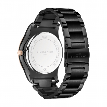 LIEBESKIND BERLIN Edelstahl Multifunktionsuhr Bicolor, IP Black/IP Roségold