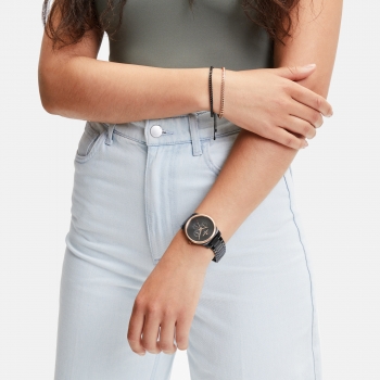 LIEBESKIND BERLIN Edelstahl Multifunktionsuhr Bicolor, IP Black/IP Roségold