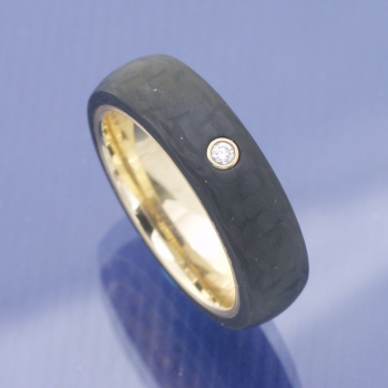 Carbon Apricotgold Ring 6 mm