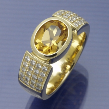 Citrin Ring aus 750/°°° Gelbgold