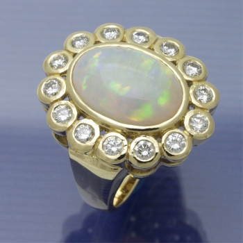 Brillant Opal Ring Gelbgold