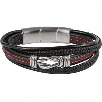 Jacques Lemans Lederarmband mit markanten Details