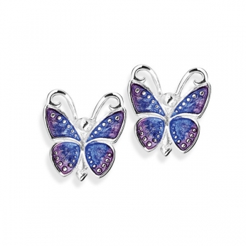 Flying Purple, Schmetterling Ohrstecker aus Silber mit Brandlack.