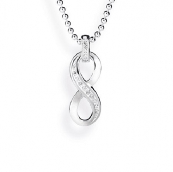 Infinity, kleiner Anhänger aus Silber mit Zirkoniapavée.