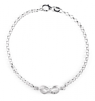 Infinity, Armband aus Silber mit Zirkoniapavée.