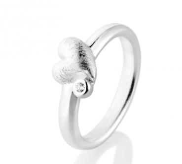 Love, kleiner Ring aus Silber mit Zirkonia.