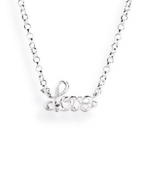 Love, Kette aus Silber mit Zirkonia.