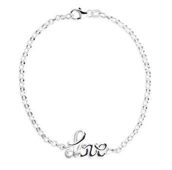 Love, Armband aus Silber mit Zirkonia.