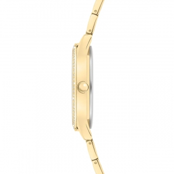 s.Oliver Damenuhr – Goldene Eleganz mit funkelndem Detail