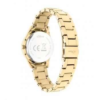 s.Oliver Damenuhr – Goldene Eleganz mit funkelndem Detail