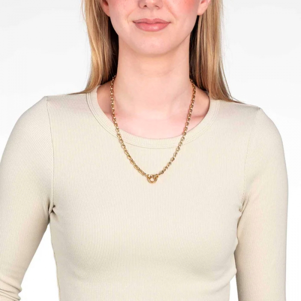 Strahlender Charme: Die Romea Clip&Mix Halskette in 50 cm Goldlänge