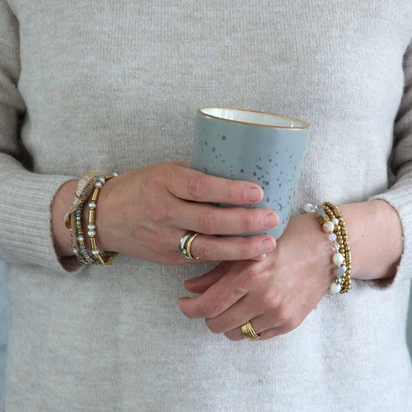 Ring CLAIRE – Grafische Eleganz im Two Tone Look