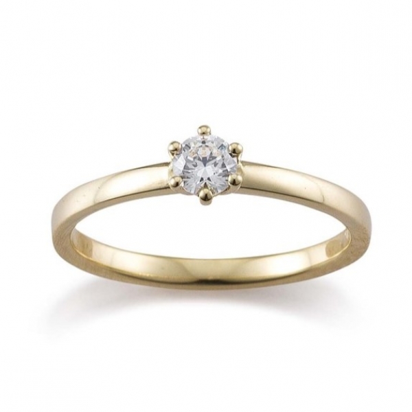 Gerstner Antragsring aus 585 Haselnussgold mit 0,15 ct TW-vsi Brillant