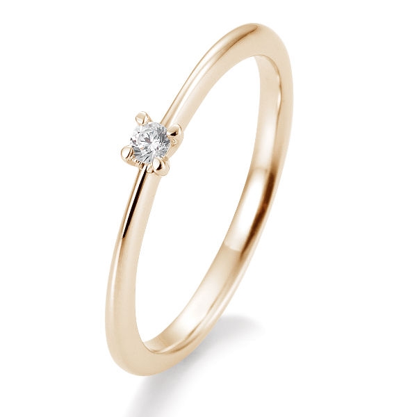 Antragsring | Solitaire Ring Rotgold mit 0,05 ct W/SI