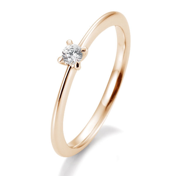Antragsring | Solitaire Ring Rotgold mit 0,10 ct W/SI