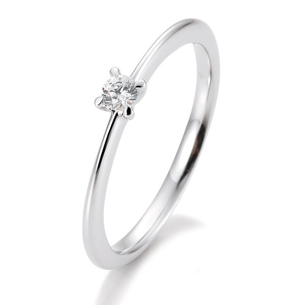 Antragsring | Solitaire Ring Weissgold mit 0,10 ct W/SI