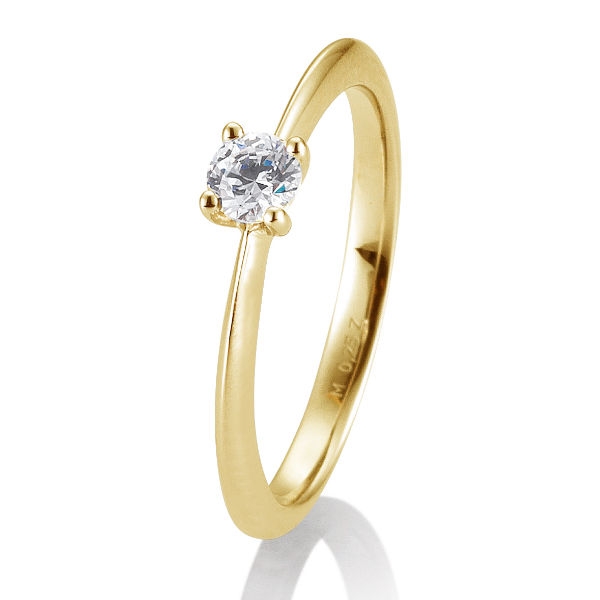 Antragsring | Solitaire Ring Gelbgold mit 0,25 ct W/SI