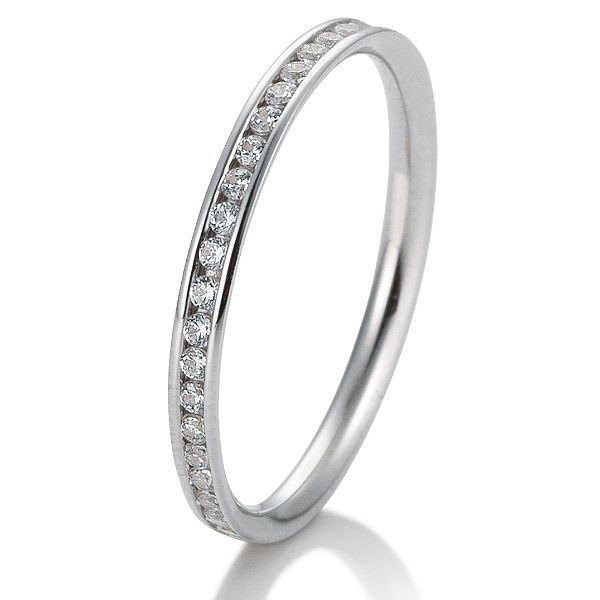 Weissgold Vorsteckring mit 0,26 ct w/si Brillanten.