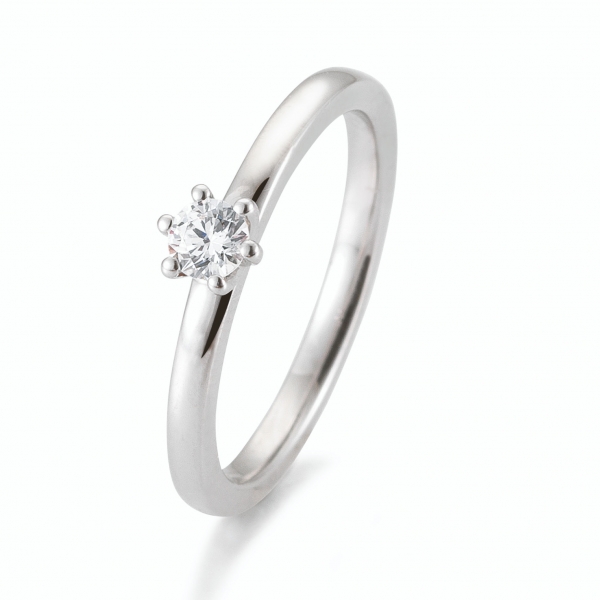 Antragsring | Solitaire Ring Weissgold mit 0,20 ct W/SI