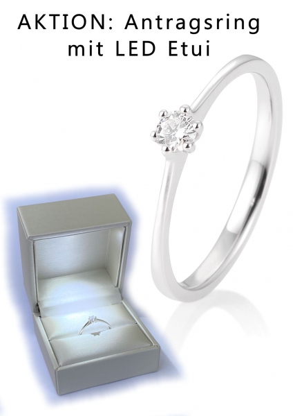 Antragsring 6er Krappenfassung Weissgold mit 0,05 ct W/SI