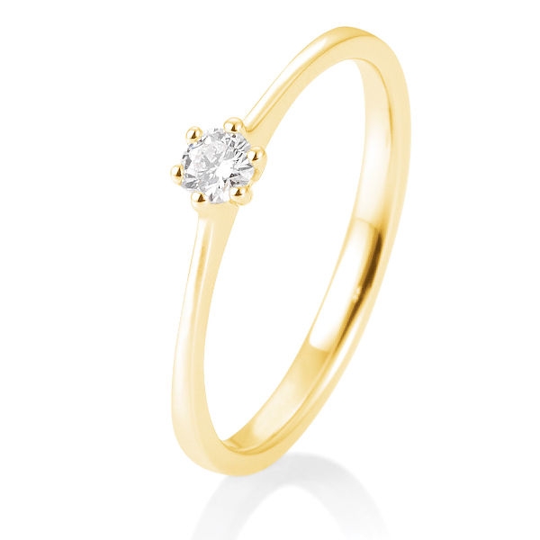 Antragsring 6er Krappenfassung Gelbgold mit 0,10 ct W/SI
