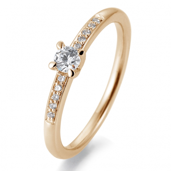 Antragsring | Solitaire Ring Rotgold mit 0,215 ct W/SI
