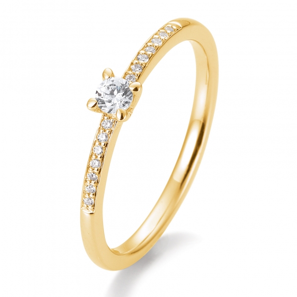 Verlobungsring | Solitaire Ring Gelbgold mit 0,17 ct W/SI