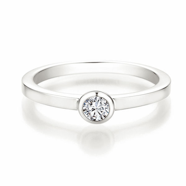 Solitaire Ring | Antragsring Weissgold mit 0,150 ct W/SI