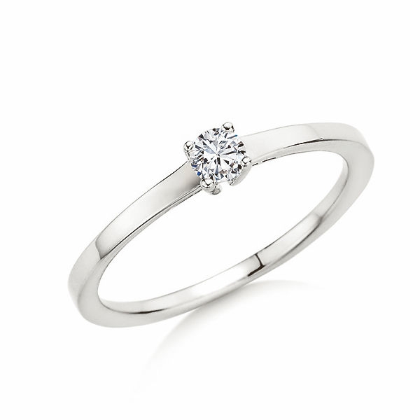 Antragsring | Solitaire Ring Weissgold mit 0,150 ct