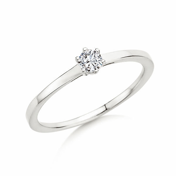 Verlobungsring | Solitaire Ring Weissgold mit 0,150 ct